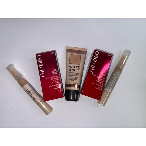5 LOT  Makeup Revolution Shiseido Foundation Concealer Lot!! BRAND NEW!!!💋 - Picture 1 of 3